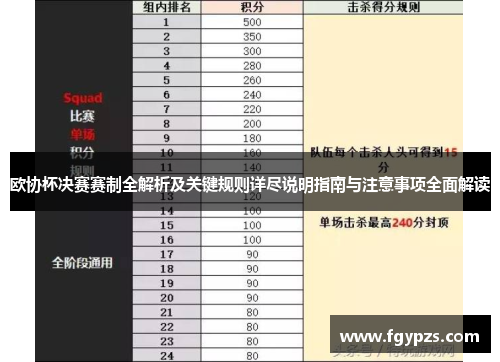 欧协杯决赛赛制全解析及关键规则详尽说明指南与注意事项全面解读